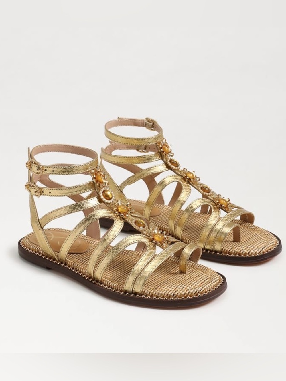 Sam Edelman Tianna Gladiator Sandal Gold Size 7.5 New Without Box